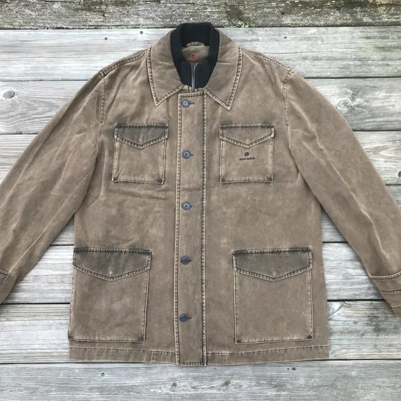 Etienne Aigner Other - Aigner Men Jacket Brown Style in Italy Front Zippe